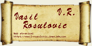 Vasil Rošulović vizit kartica